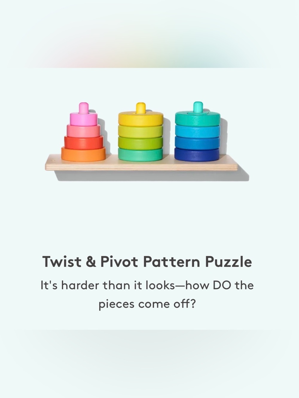 Twist & Pivot Pattern Puzzle by Lovevery - Multicolor Stacking Toy